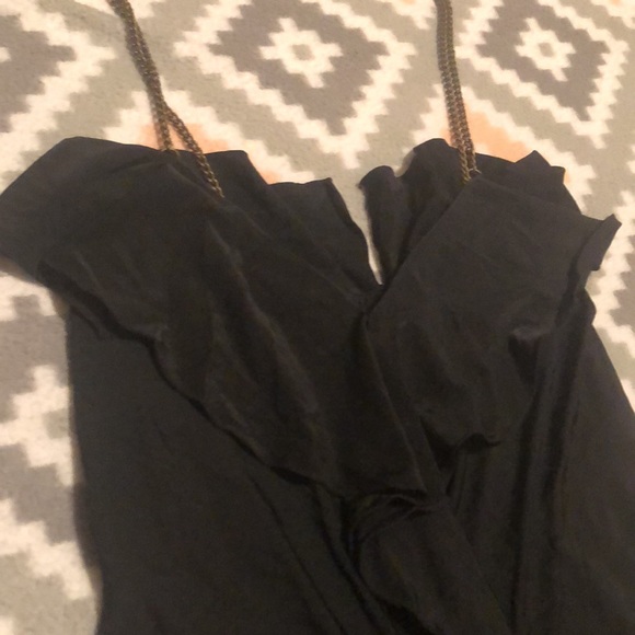 Express Womens Black With Copper Chain Straps Tank Top Size Small - Picture 2 of 12